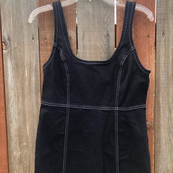 Cotton On brand black denim mini dress size M - Picture 2 of 4